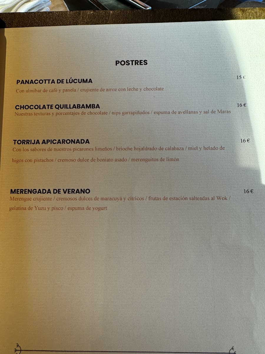 Menu - Maymanta | Barcelona photo 4